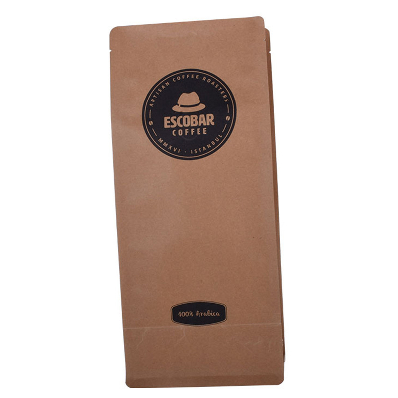 Sac à café en papier ziplock à fond plat avec logo personnalisé en gros