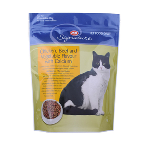 Meilleur prix compostable produit des sacs d'alimentation pour chats debout refermables en gros en gros