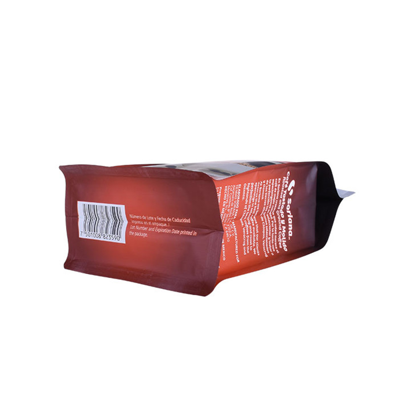 Impression de gravure de bonne qualité Sac à café en aluminium à fond plat coloré