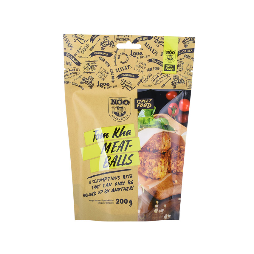 Conception créative de l'éco-convial Brown Paper Stand Up Food Packaging Bag Wholesale