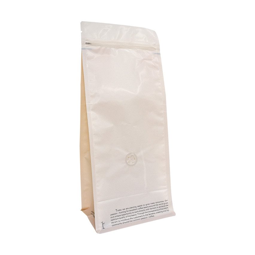 Sacs de café à fond plat biodédable à fond plat sur mesure de qualité supérieure avec vanne