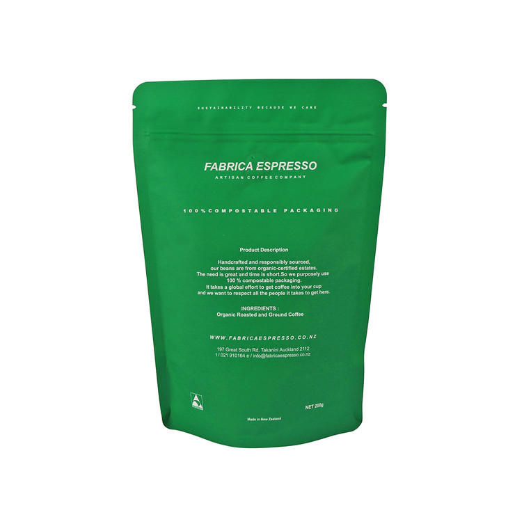 Imprimer personnalisé Matériau Latiné Coffee Stand Up Plastic Sac avec soupape