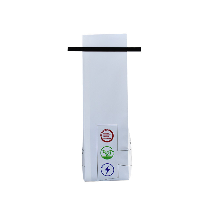 OEM Finale brillante Zip Lock Plastic Gusteted Cellophane White Coffee Bag