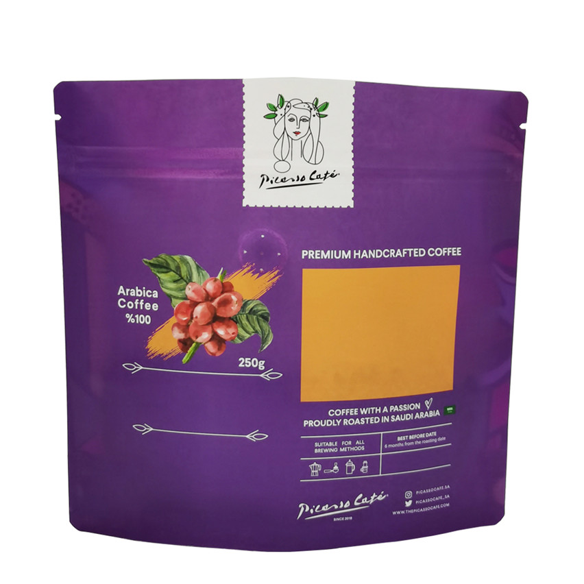 Biodégradable Logo personnalisé Eco Friendly Stand Up Ziplock Coffee Bags avec valve en gros