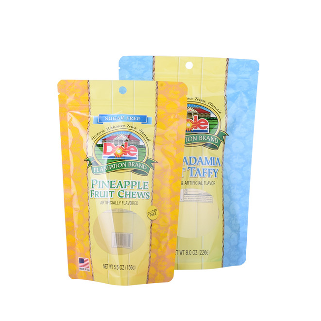 Fabricant de pochettes de fruits secs debout avec une doublure de biofilm