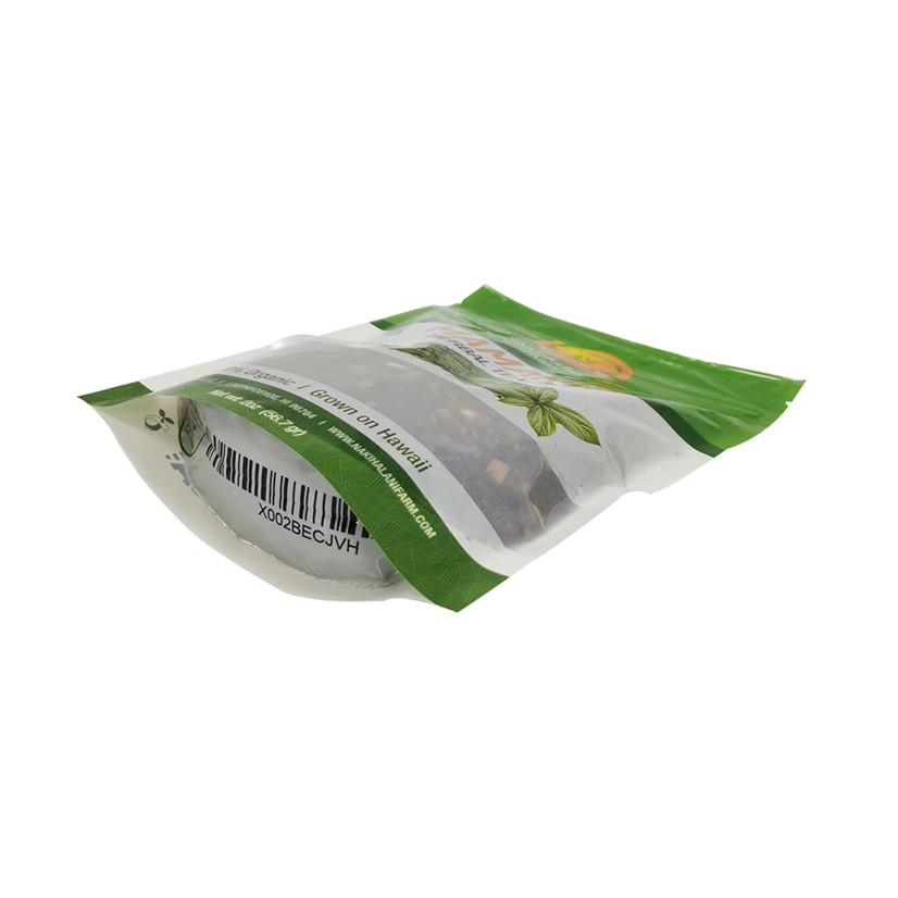 Sachet de thé vert pyramide biodégradable avec fermeture éclair