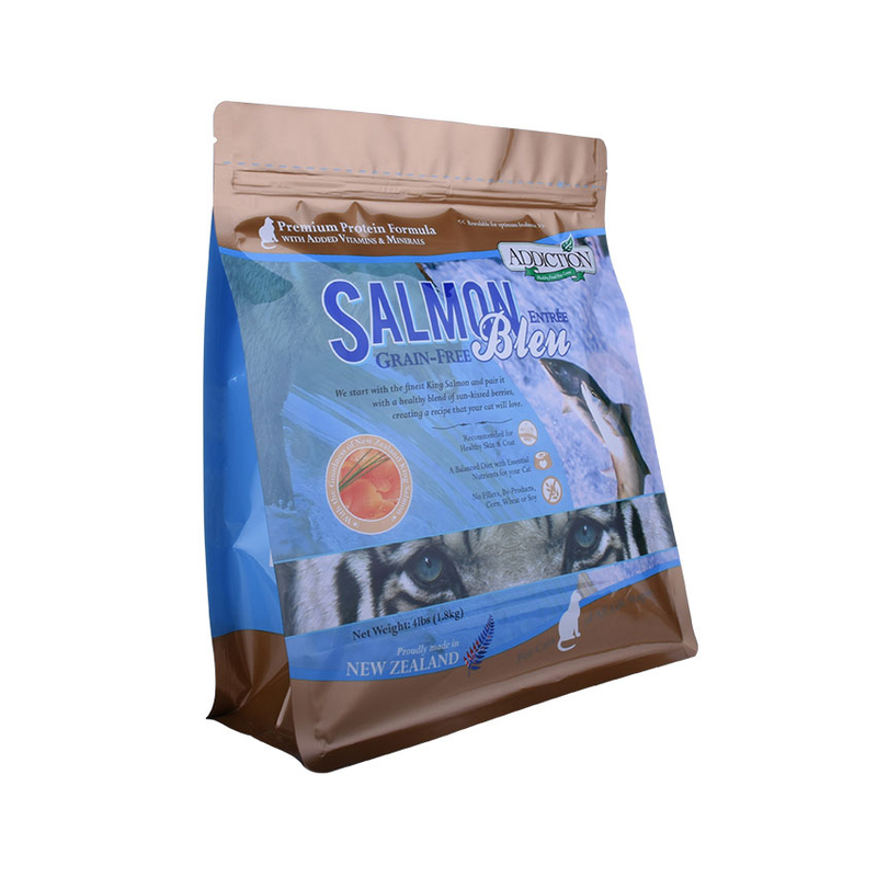 Sac de nourriture d'emballage de nourriture pour chat refermable à fermeture à glissière de haute qualité