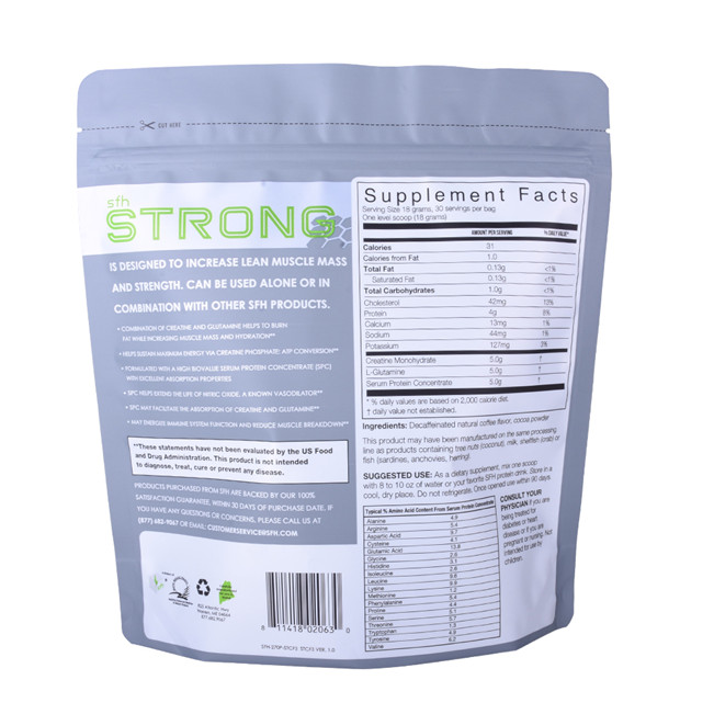 Sceau d'emballage durable du joint thermique personnalisé pour les épices Emballage pour les barres Granola Bar Packaging Matériau