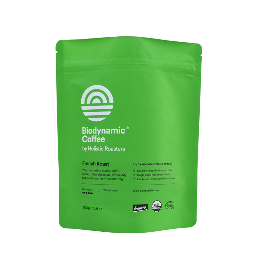 Feuille d'aluminium laminée en plastique biodégradable vs sac d'emballage personnalisé dégradable sac à café à vendre