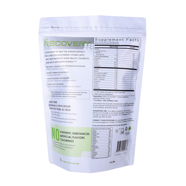 Sacs de cellophane plat Kraft Pouch Protein Bar Wrapper Emballage