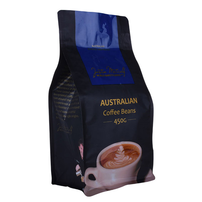 China Produit Bloc Bottom Heat Sealable Sacs Sacs dans la boîte Café Café Grotch Emballage