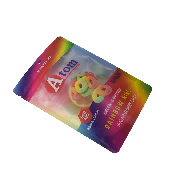 Top refermable zip rôti en plastique transparent emballage en plastique personnalisé Soupchable de support imprimé en nylon Sac en nylon