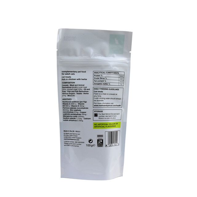 Foil de feuille de feuille de feuille de gousset Définition d'emballage alimentaire pour animaux de compagnie Recyclage des sachets à fond plat