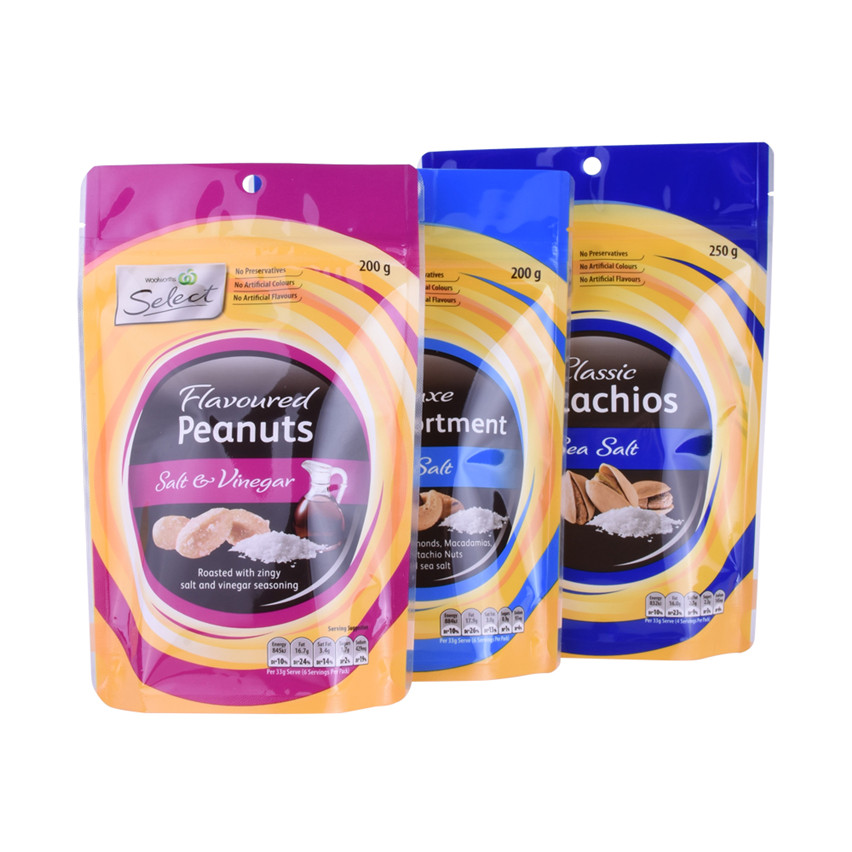 Ziplock de production personnalisée durable Stand Up Nout Packaging Options en gros