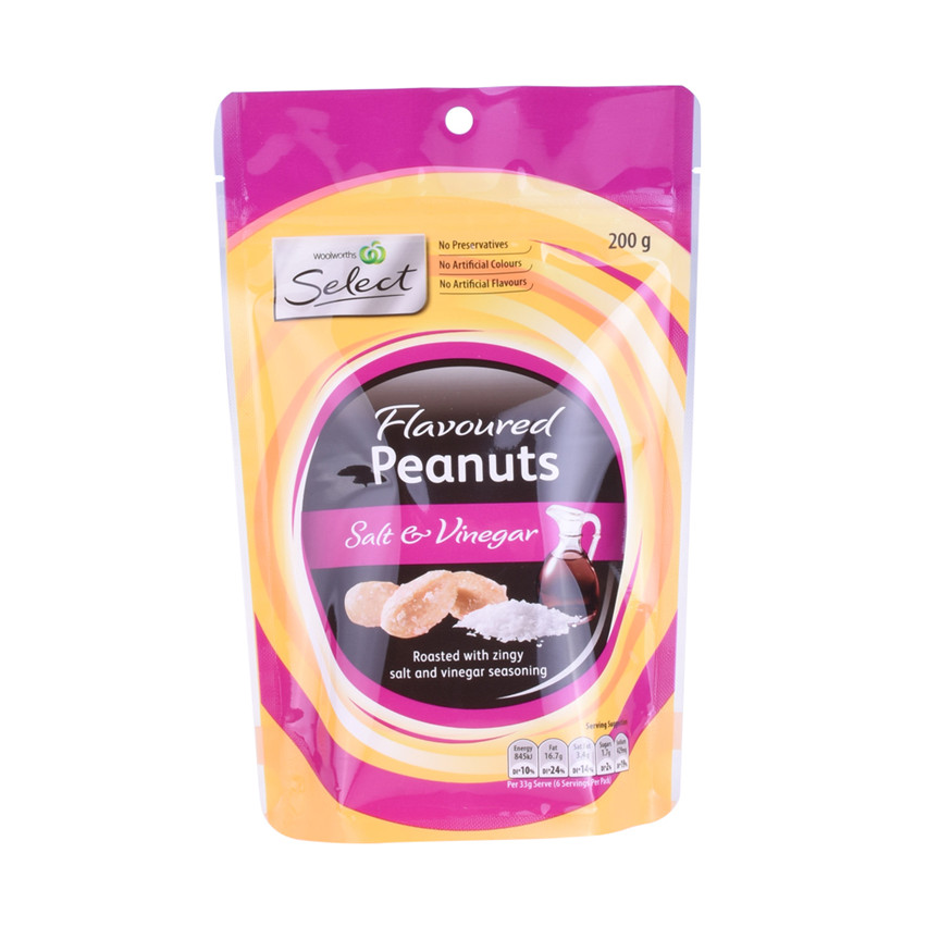 Ziplock de production personnalisée durable Stand Up Nout Packaging Options en gros