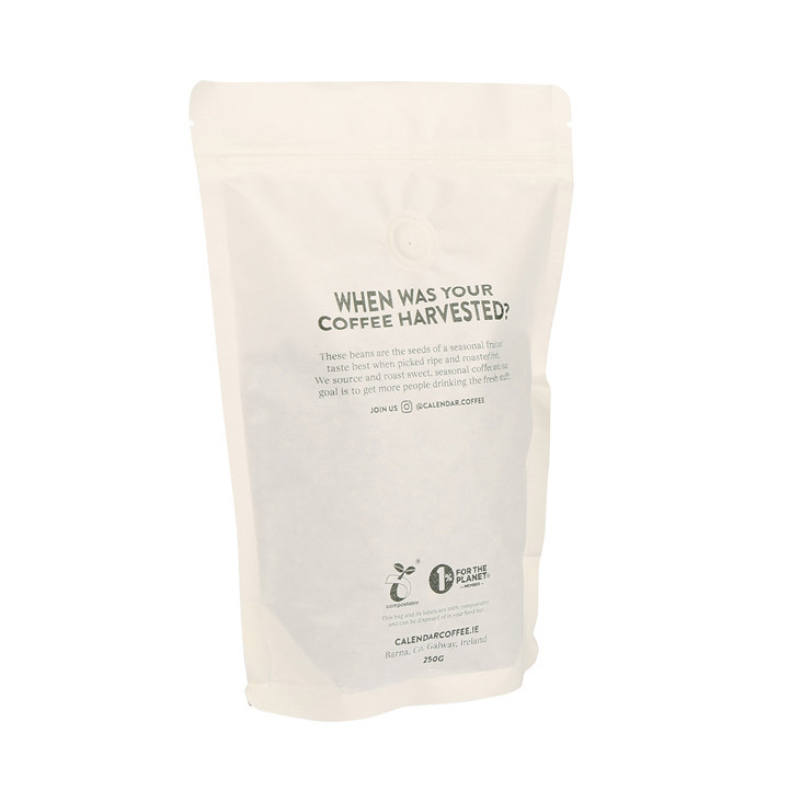 Sacs d'emballage refermables en kraft blanc de 8 onces