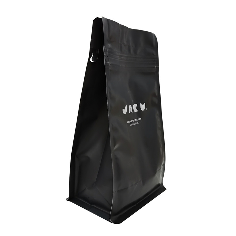 Boîte compostable Bottom Matt Black Surface Coffee Bag