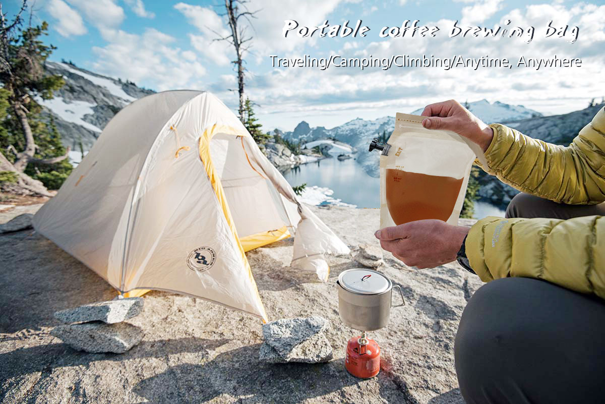 Sac caf&eacute; de bi&egrave;re pour les voyages de camping
