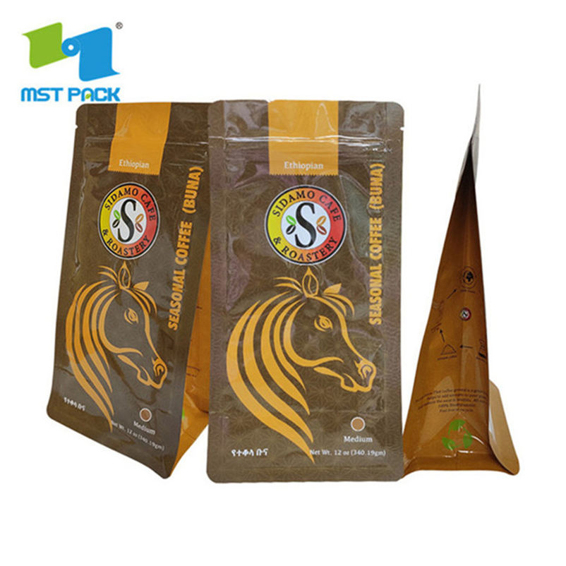 Sac transparent écologique de café moulu