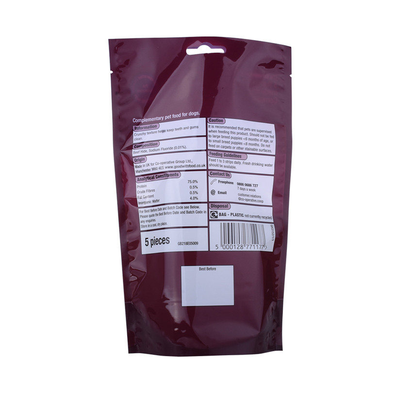 Food Grade Reclosable Stand Up Pouch Tailles