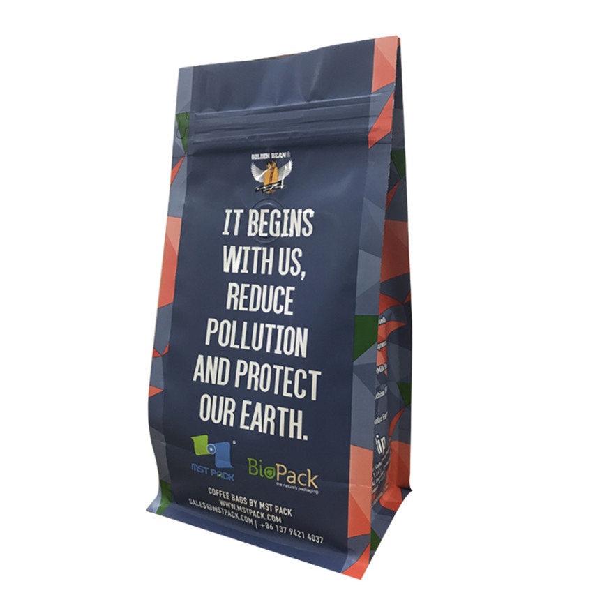 Resalabele coloré imprimé sachet sachets compostable sachet meilleur emballage de café