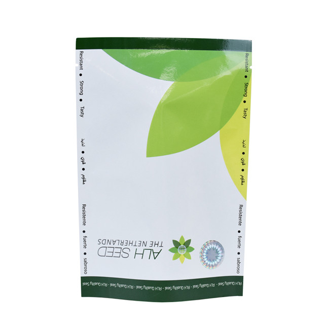 Finure de papier d'aluminium laminé Matt Finish Stand Up Barrier Sachets près de moi Grass Graines de 20 kg Fabricants de graines de sac