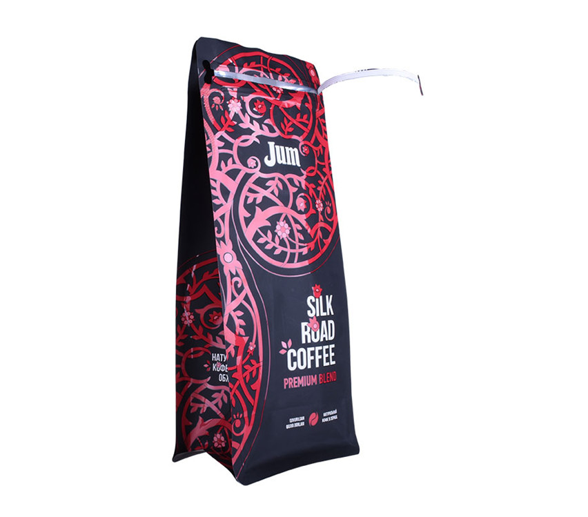 Production personnalisée Ziplock Flat Bottom Aluminium Foil Coffee Bag Wholesale