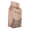 Logo personnalisé Ziplock Flat Bottom Kraft Paper Coffee Bag Wholesale