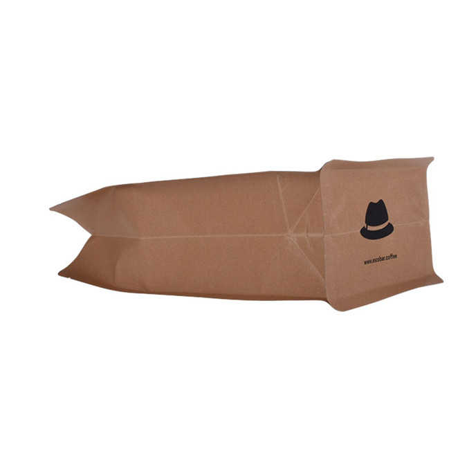 Sac à café d'impression en papier kraft personnalisé en sac à fond carré