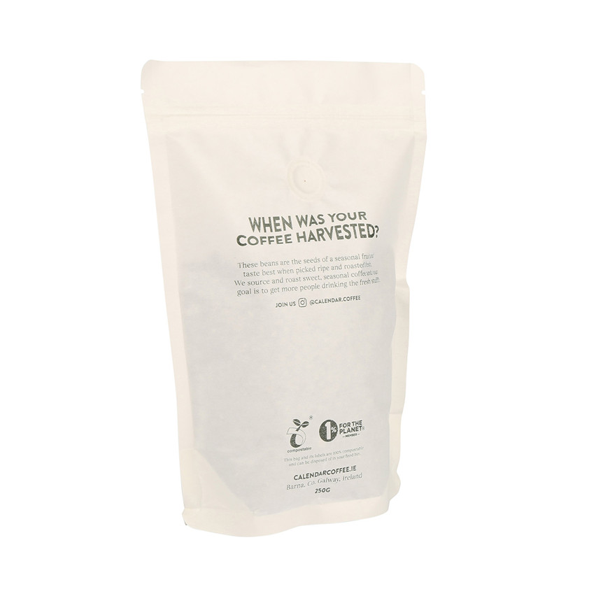 Meilleur prix Custom Logo Compostable 8 oz Kraft Paper Coffee Bags