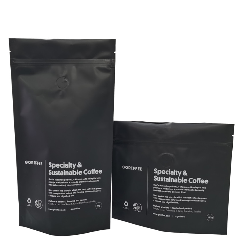 Sacs de café Black Matt Black sur mesure durable en gros en gros