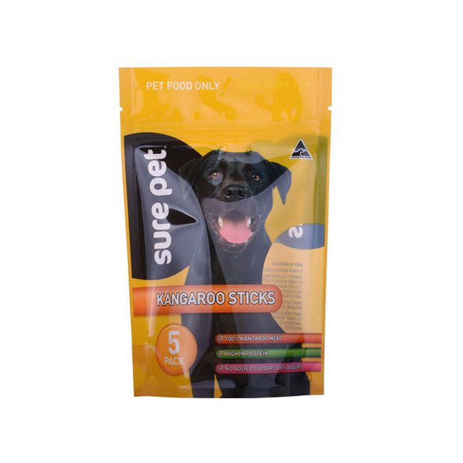 Sac en poly zip standard renouvelable avec sacs de nourriture pour chiens à fermeture éclair Sac de nourriture pour animaux de compagnie