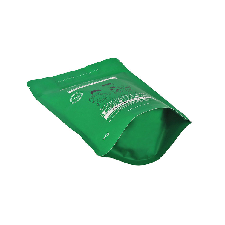 Imprimer personnalisé Matériau Latiné Coffee Stand Up Plastic Sac avec soupape