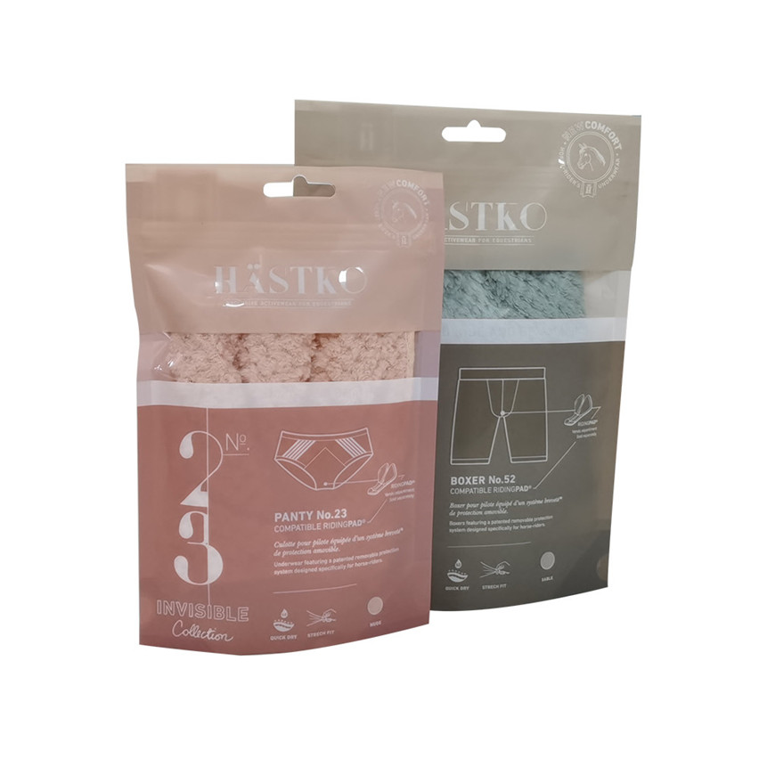 Compostable Custom Production Stand Up Apparel Packaging Sacs Wholesale