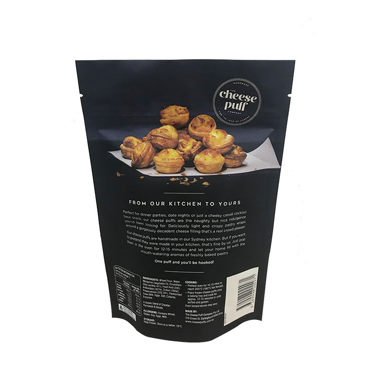 Emballage noir adapté aux besoins du client de sac de nourriture de biscuit de biscuit de papier d'aluminium/compostable