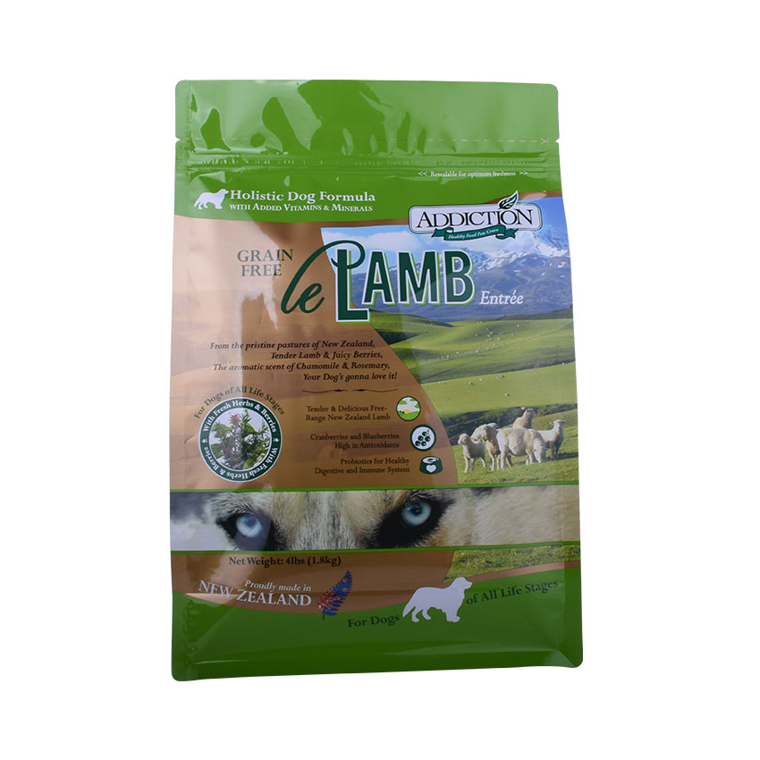 Emballage de nourriture pour animaux de compagnie de fond de bloc de papier d'aluminium Best Sellling imprimé personnalisé, sac de friandises pour chat échantillon gratuit