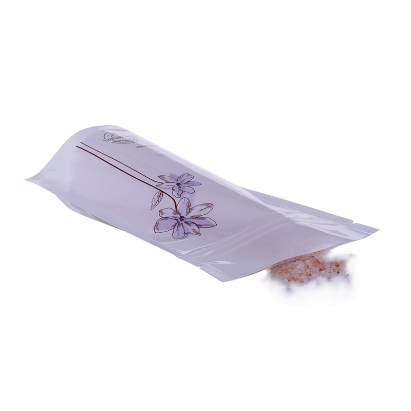 Pochettes d'emballage de sel de bain 250 grammes recyclées écologiques avec fermeture à glissière