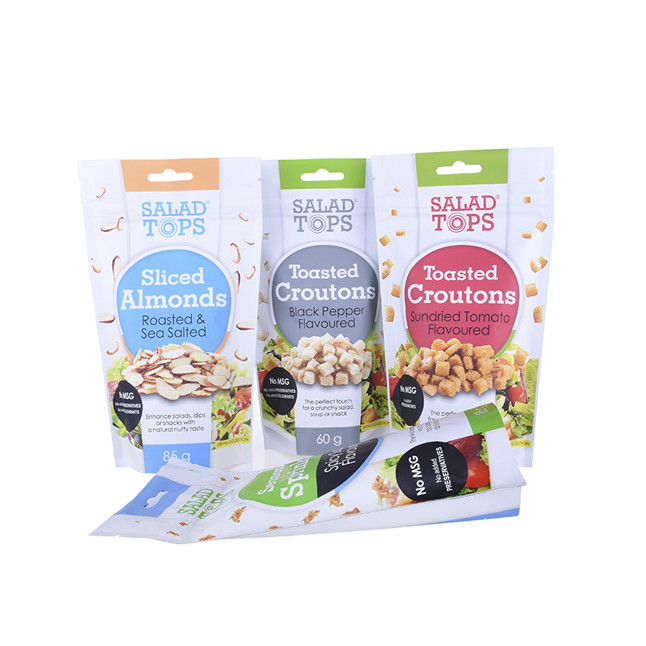 Papier de logo personnalisé Sacs de gousset transparent recyclage Emballage alimentaire Sac inférieur plat