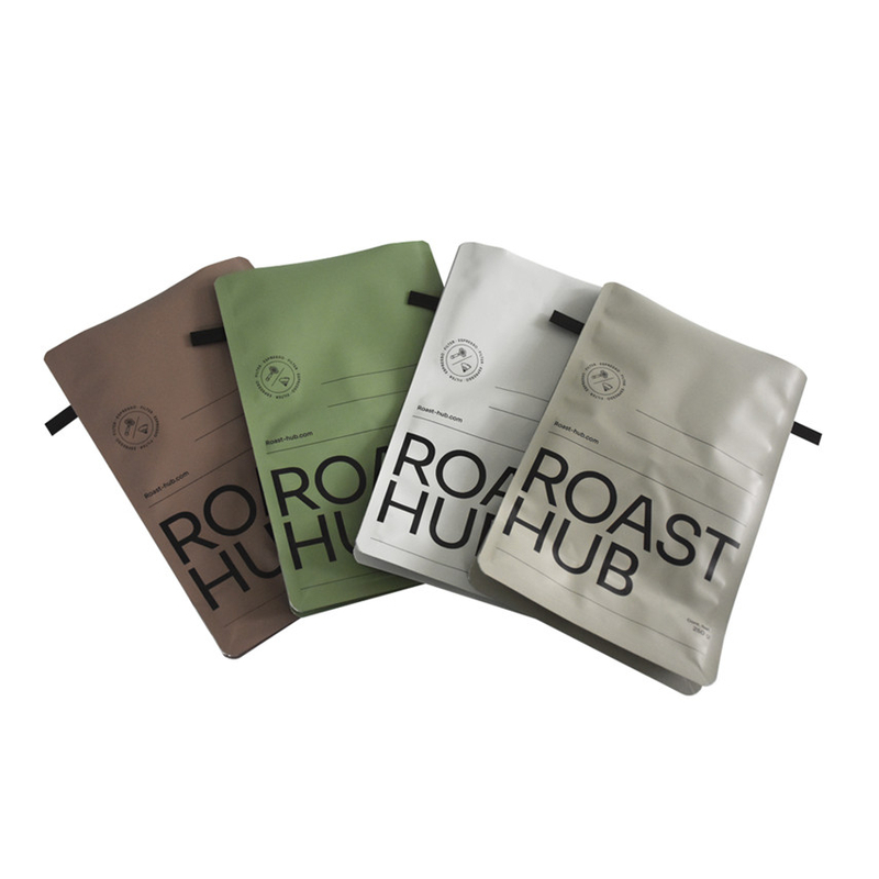 Food Ziplock coloré compostable produit emballage stand up poche avec fenêtre doy pack pour café