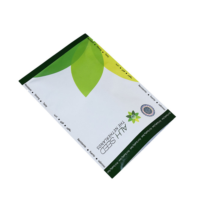 Production personnalisée Rough Matte Stand Up Sachets avec une pochette de sac intégrée de graines de fermeture éclair