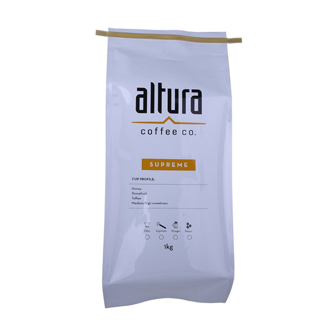 Chauffer les sacs de café imprimés en feuille laminés scellés avec fermeture en étain