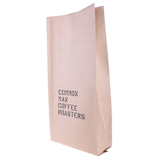 Sac à café compostable kraft laminé 1 kg au-dessus avec cravate en étain
