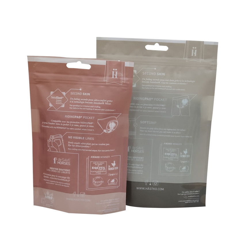 Compostable Custom Production Stand Up Apparel Packaging Sacs Wholesale