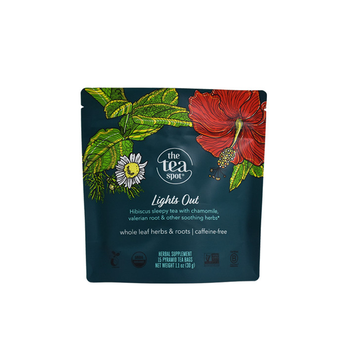 Sachets de thé à poche compostable de taille personnalisée avec fermeture éclair