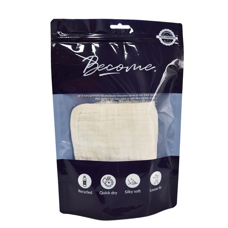 Fashion Green PE Reclosable Eco Friendly Zipper Packaging for Clothing UK