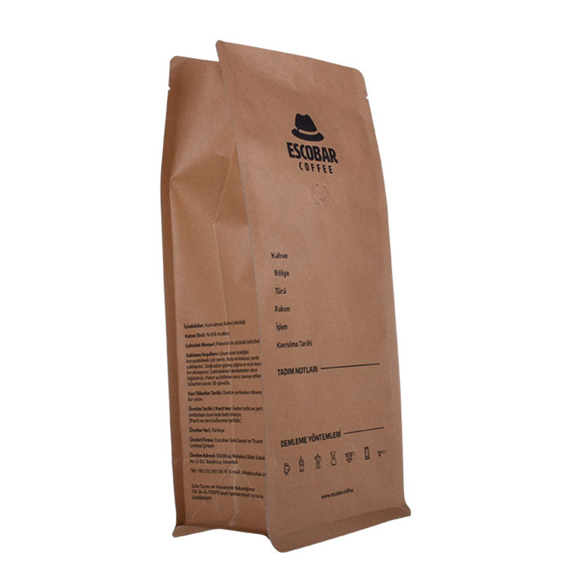 Boîte biodégradable en bas Matt Black Surface Coffee Bag
