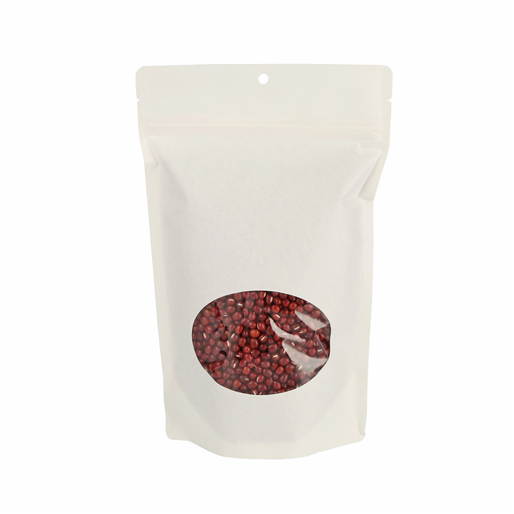 Sacs d'emballage refermables en kraft blanc de 8 onces