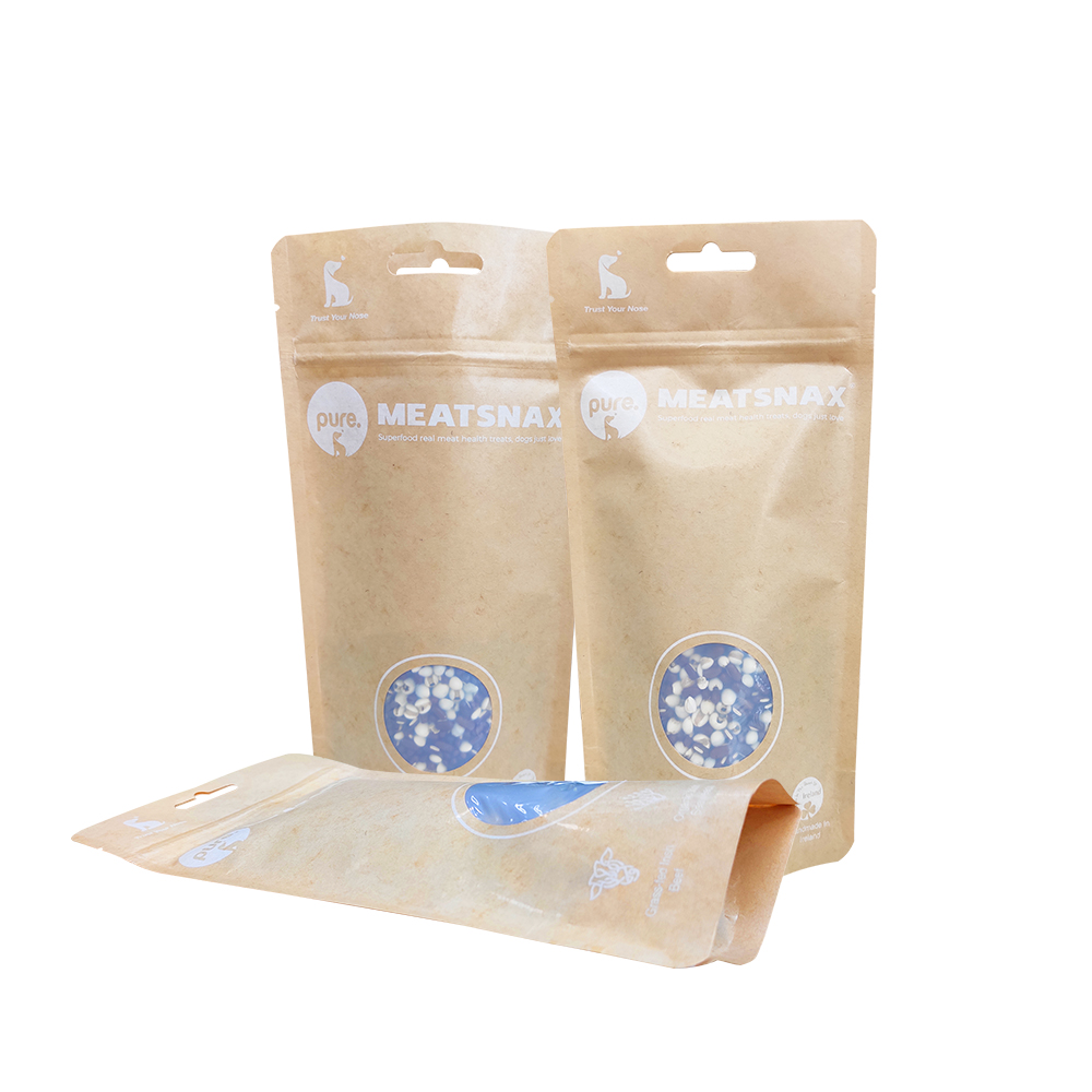Sac d'emballage d'aliments pour chiens 100% personnalisé Sacs de nourriture Sac d'emballage en poudre protéique Sac d'emballage Biodégradable avec fenêtre