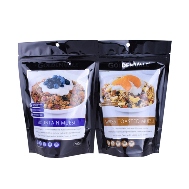 Plastiques recyclables 4 sacs à fermeture à glissière pour muesli