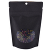 Accueil Sac de poche d'emballage de collation en papier kraft compostable avec fenêtre pour noix